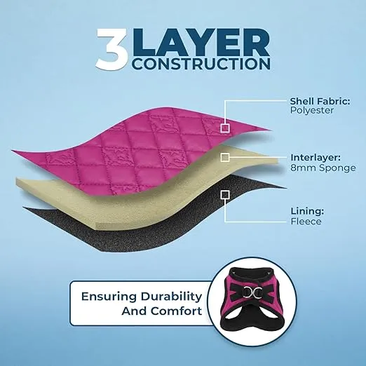 Best Rated Voyager Step-in Harness for Pets with Plush Fleece Lining by Best Pet Supplies - Support Harnesses- Secure Wrap around Closure- Escape Proof Design- Great Pet Lover Gifts (Small, Fuchsia)