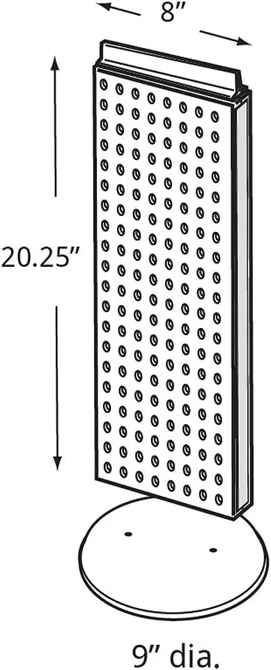 Azar Displays 700509-BLK Pegboard Two-Sided Non-Revolving Counter Display, Black Solid Color