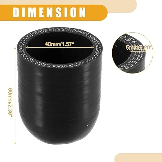 1Pc 40mm 1.57" ID Universal Silicone Coolant Cap Intake Vacuum Hose End Plug - Car for Coolant Heater Bypass Vacuum Water Port - Silicone Black