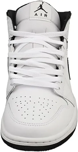 Jordan Men's 1 Mid White/Black-White-Black (DQ8426 132)