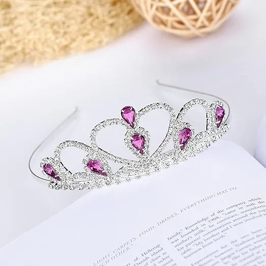 Lovelyshop Purple Gems Rhinestone Tiara for Little Kid Big Kid Prom Birthday Prinecess Crown