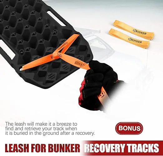 BUNKER INDUST Off-Road Traction Boards, Pair Recovery Tracks Traction Mat for Jeep Mud, Sand, Snow Traction Pads-Black Emergency Tire Traction Device