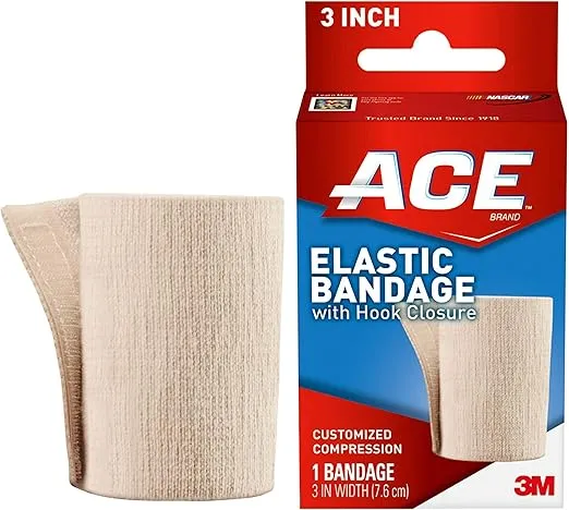 Brand 3 inch Elastic Bandage With Hook Closure, 2-Pack, Great For Elbow, Ankle, Knee & More, Provide Support To Weak, Sore Muscles & Joint, Soft Elastic Material, Quality Design (207603-SIOC)