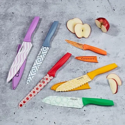 Cuisinart C55-12PR2 Advantage Color Collection 12-Piece Printed Color Cutlery Set, Multicolor