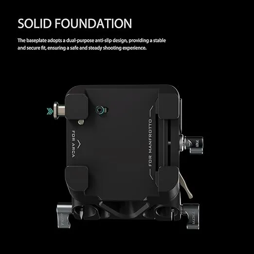 Tilta 15mm LWS Arca Manfrotto Dual Baseplate Compatible w/Tilta Standard Dovetails | Film Making | Snap-in Design (Black)