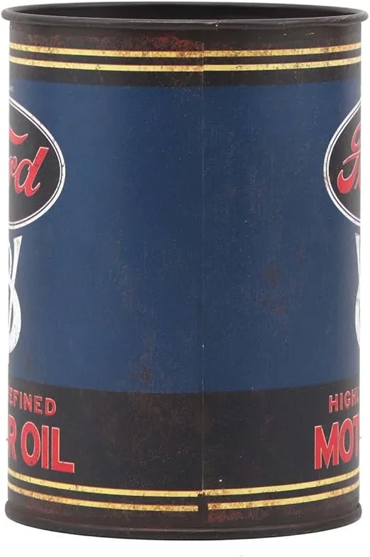 Open Road Brands Ford V8 Motor Oil Metal Can - Vintage Oil Can for Man Cave or Garage - Great Gift Idea