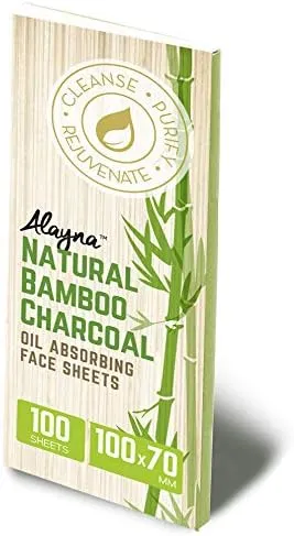 Oil Blotting Sheets for Face Natural Bamboo Charcoal Blotting Paper for Oily Skin Oil Absorbing Tissues Beauty Blotters Remove Excess Shine Organic Blot Papers For Facial Make Up & Skin Care 1 Pack
