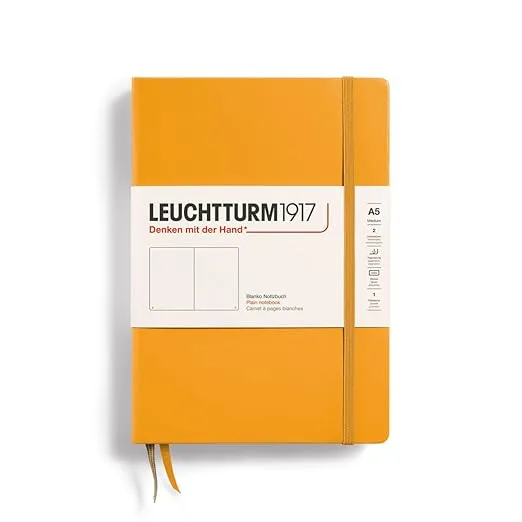 LEUCHTTURM1917 - Notebook Hardcover Medium A5-251 Numbered Pages for Writing and Journaling (Rising Sun, Plain)