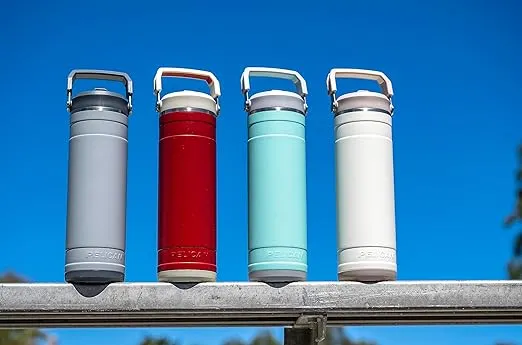 Pelican Hydration Pelican Pacific™ 26 oz Vacuum Insulated Tumbler - Recycled Stainless Steel Double Wall Travel with Dual Lid, Powder Coated Insulated Water Bottle For Cold Drinks, Jet Black
