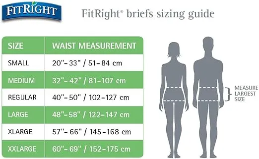 FITEXTRAXLGZ FitRight Extra Briefs, 59-66" (Pack of 20)