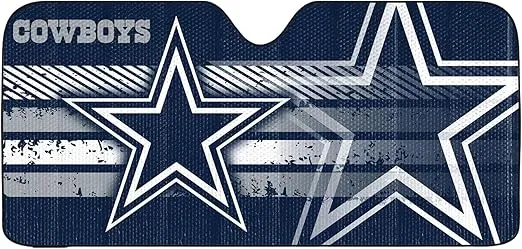 Fanmats NFL Windshield Sun Auto Shade, Sun Shield Sun Visor Accordion tri-fold for Storage 59" x 29.5", Colorful Team Design