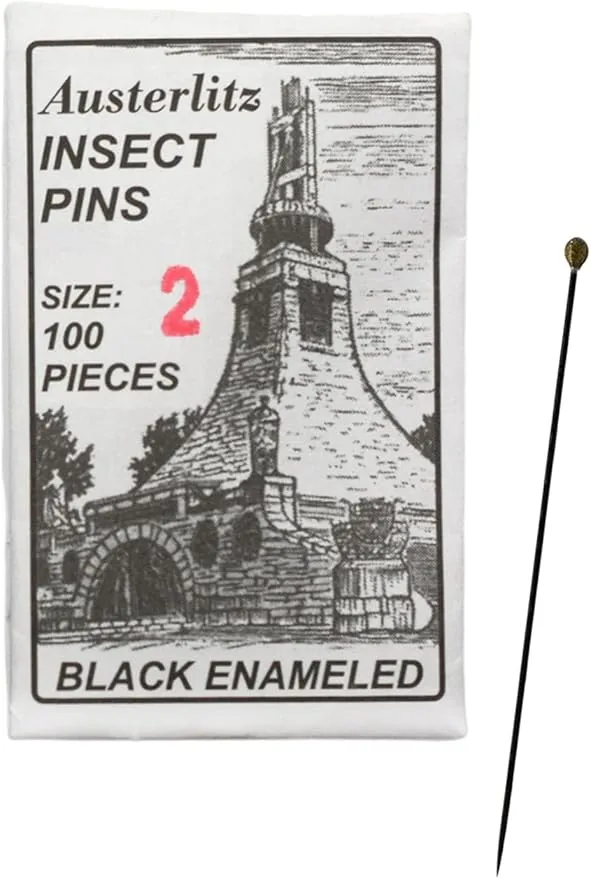 Austerlitz 100PK Premium Insect Entomology Dissection Pins - Size 2 - Museum Grade