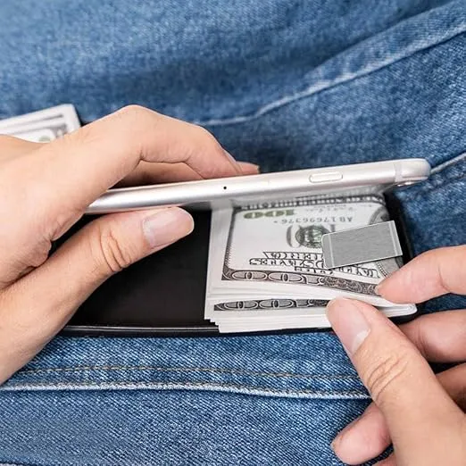 6 Pack Stainless Steel Money Clip Metal Wallet Clip for Men Men's Slim Cash Clip Small Money Clips for Cash and Credit Card Holder Metal Money Clips Minimalist Front Pocket Wallet Clip (Silver)