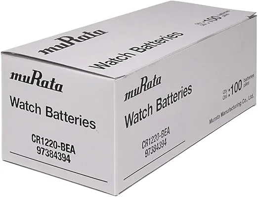 Murata CR1220 Battery DL1220 ECR1220 3V Lithium Coin Cell (100 Batteries)