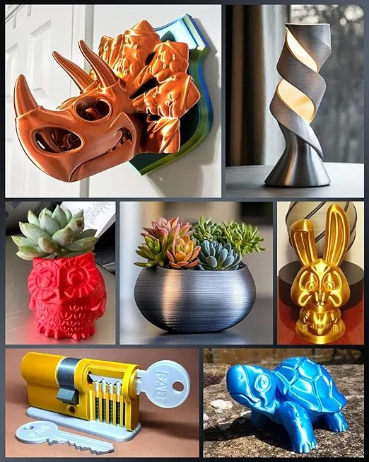 SUNLU 3D Printer Silk Filament,Shiny Silk PLA Filament 1.75mm, Smooth Silky Surface, Great Easy to Print for 3D Printers, Dimensional Accuracy +/- 0.02mm, Silk Light Gold 1KG