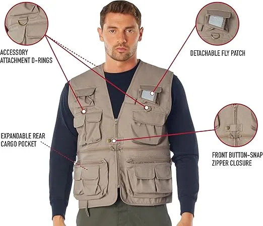 Rothco Uncle Milty Travel Vest - Outdoor Fishing Camping 17 Cargo Pocket Jacket