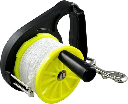 150FT / 270FT Scuba Dive Reel Kayak Anchor with Thumb Stopper for Safety Underwater Diving Snorkeling, Cave and Wreck Exploration, Recreational Diving and Spear Fishing