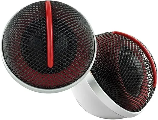 DS18 SQTW Tweeter 1.10-Inch 120 WATTS Max Silk Dome Neodymium Tweeter Sound Quality with 3M VHB Mounting Tape, Built-in Attenuation Switch (+2/0/-2) - Set of 2 (Black & Red)