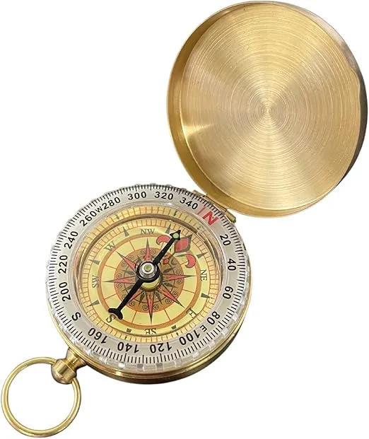 SharpSurvival Old Fashioned Compass - Glow in The Dark Military Compass for Accurate Orienteering and Navigation - Handheld Lightweight Compass Survival Tools for Hiking, Camping and Backpacking