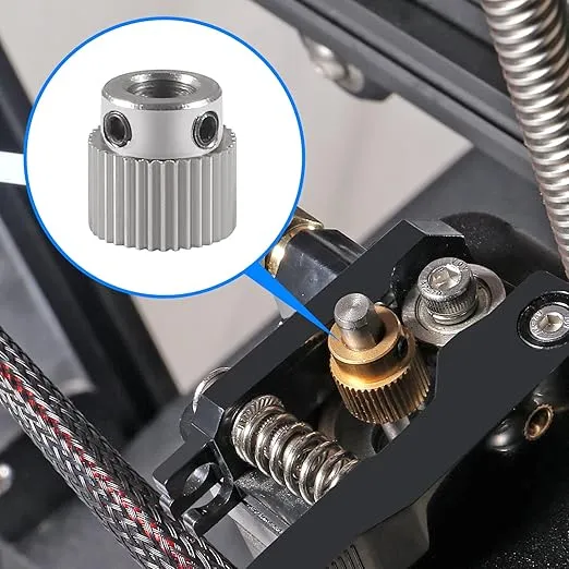 Aokin Stainless Steel Extruder Wheel Gear 36 Teeth Drive Gear 3D Printer Parts for Creality Ender 3, Ender 3 Pro, Ender 3 V2, Ender 5/5 Pro/5 Plus, CR-10/10S, CR-10 S4, CR-10 S5, 8 Pcs with a Wrench