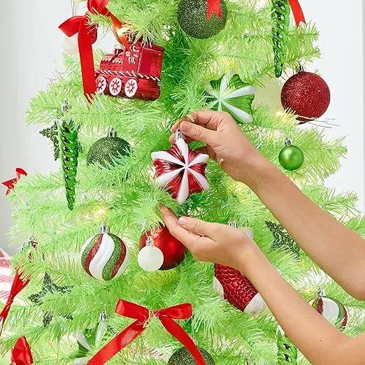 Best Choice Products 4ft Pre-lit Christmas Tree, Artificial Mini Tree Perfect for Kids, Apartments, Bedroom with Twinkling LED Lights - Lime Green