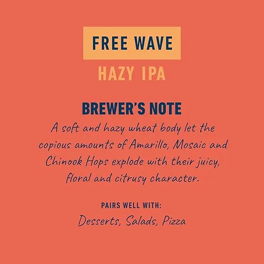 Athletic Brewing Company Craft Non-Alcoholic Beer - Mix 12-Pack - Upside Dawn Golden and Free Wave Hazy IPA - Low-Calorie, Award Winning - All Natural Ingredients For Great Tasting Drink - 12 Fl Oz Cans