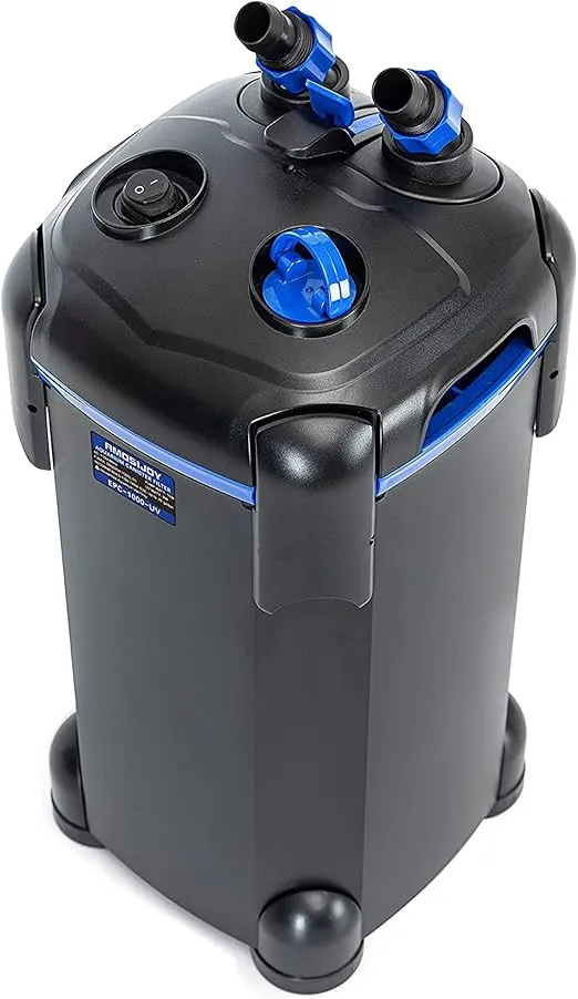 MOSIJOY 396GPH 3-Stage Canister Filter, Ultra-Quiet External Aquarium Filter with Free Media for Large Fish Tanks and Aquariums