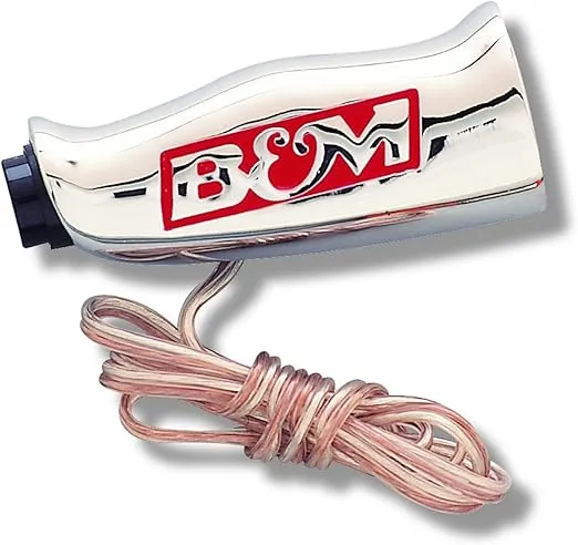 B&M 80659 Chrome Aluminum T-Handle Shifter Grip with Button and SAE Thread Inserts
