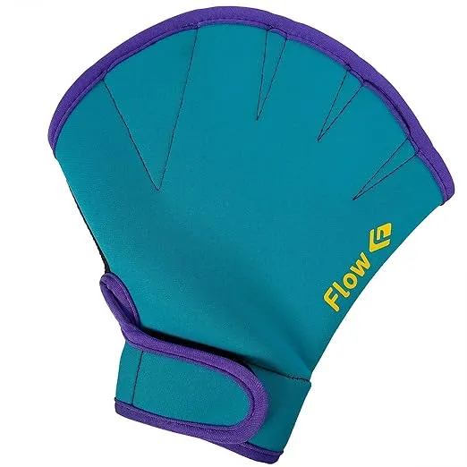 Flow Swimming Resistance Gloves - Webbed Gloves for Water Aerobics, Aquatic Fitness, and Swim Training