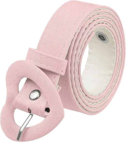 Women's Heart Shaped Belt Heart Buckle Belts PU Leather Adjustable Ladies Waist Belts