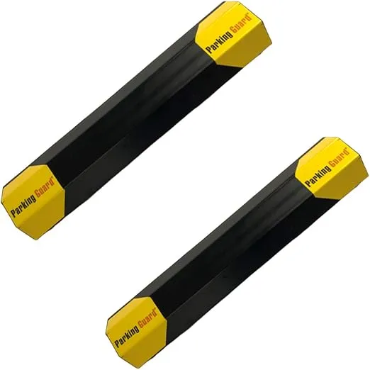 Maxsa 37355-2PK Parking Guard Tire Stopper, Black, 2-Pack