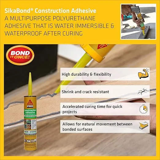 SIKA Pro Select Construction Adhesive, Gray, 10.1-oz. -106403