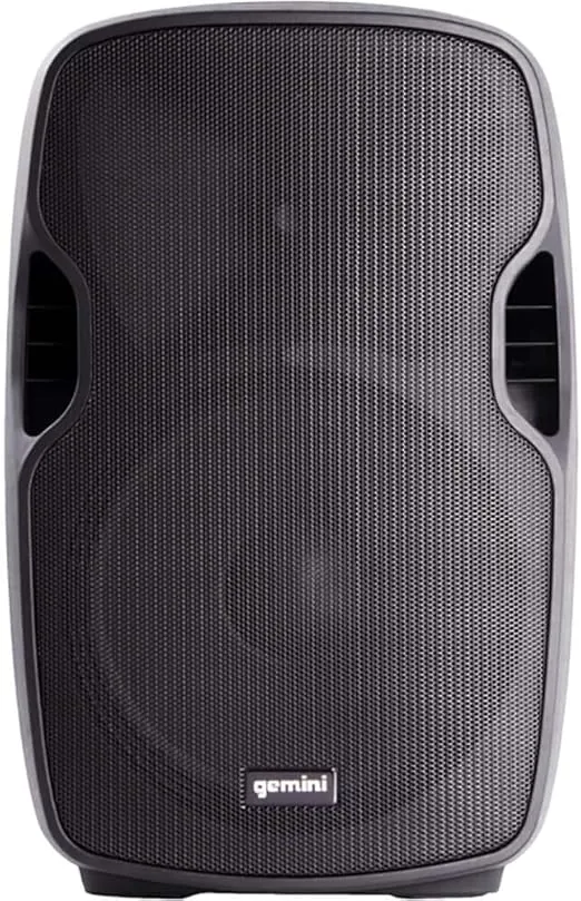 Gemini as Series AS-15BLU-PK Bluetooth Portable Party Speakers Bundle, 15" 2000W Active PA Loudspeaker, Heavy Duty Speaker Stand, Remote, Microphone