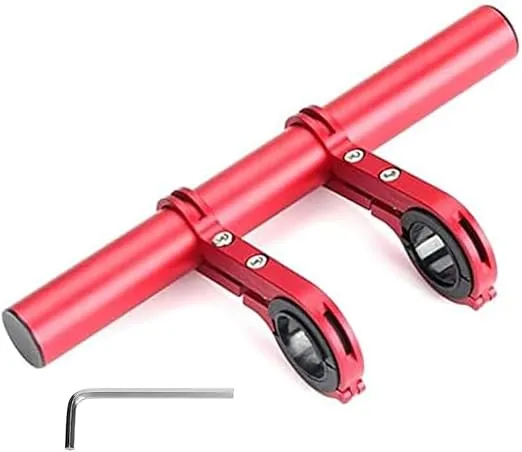 Bicycle Handlebar Extender, Bicycle Handlebar Extension Frame, for Bicycle Accessories Speedometer Flashlight Lamp Phone Mount (Red)