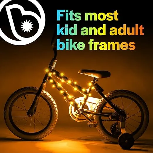 Brightz CosmicBrightz LED Bike Frame Rope Light - 6.5-Foot String Rope - Battery-Powered with On/Off Switch - Ultra Bright Color Keeps Your Ride Fun and Safe for Kids, Teens, & Adults