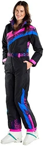 Tipsy Elves Snow Suits for Women - Retro Cute Women’s Insulated Ski Suit - Warm Waterproof Winter One Piece Outfit