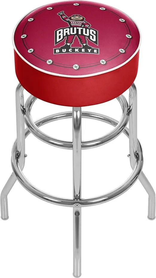 NCAA Ohio State University Padded Swivel Bar Stool, Ohio State Brutus