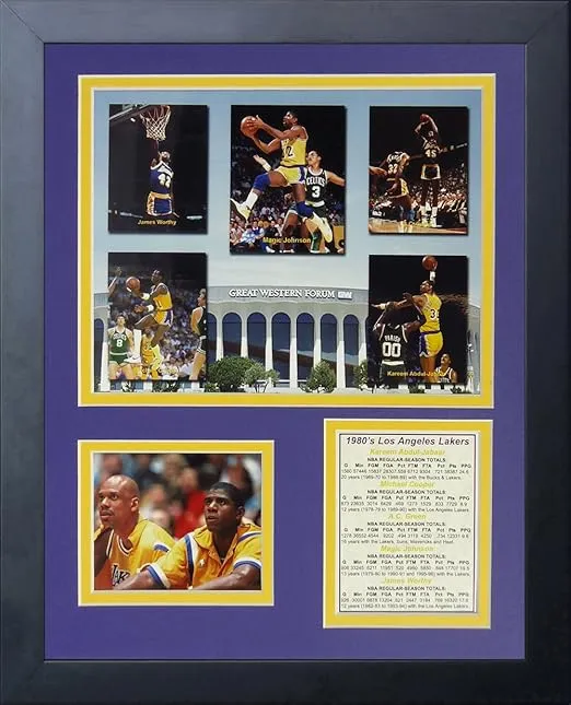 Legends Never Die Los Angeles Lakers 1980's Mosaic Collage Photo Frame, 11" x 14", (12335U)