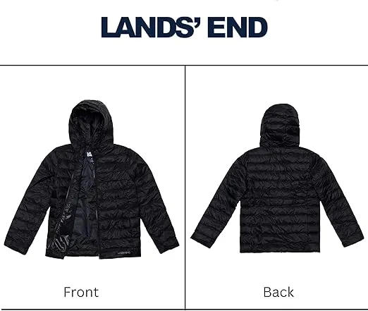 Lands' End Kids Packable Hooded Down Puffer Jacket Coat (XXS-XXL)