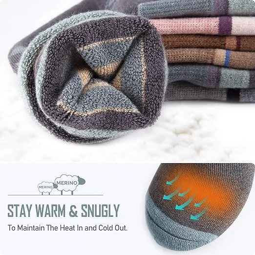 Ski Socks 2-Pack Merino Wool, Over The Calf Non-Slip Cuff for Men & Women