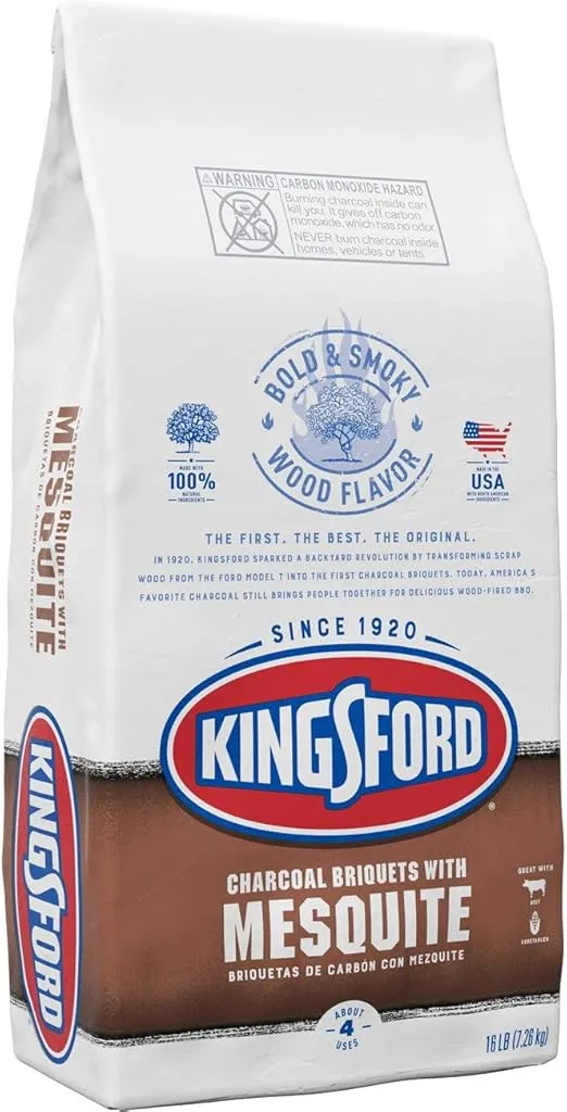 CLOROX Kingsford Original Charcoal Briquettes with Mesquite, BBQ Charcoal for Grilling - 16 Pounds