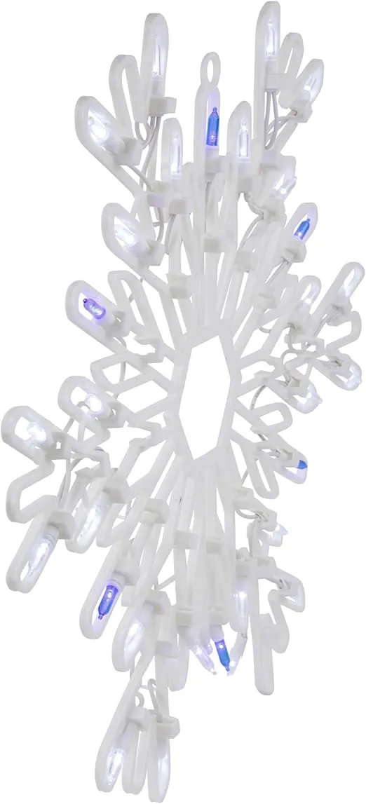 Northlight LED Lighted Snowflake Christmas Window Silhouette - 15" - Pure White and Blue