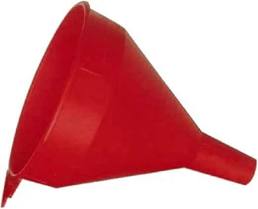 WirthCo 32006 Funnel King Red Polyethylene Funnel with Screen/Strainer, Funnel for Oil, Fuel, Gas, and Automotive, Large 6-quart Capacity