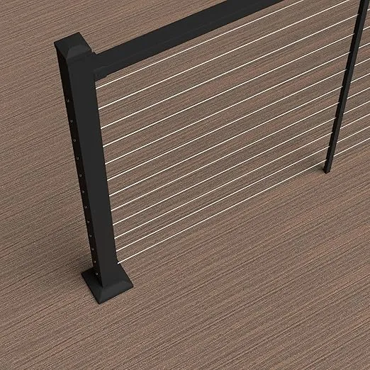 Deckorators Contemporary Cable 6 ft. x 42 in. (Nominal) Textured Black Aluminum Top Rail Kit