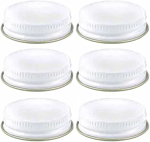 White Metal Growler Caps 38mm Fits Most 1/2 and 1 Gallon Jugs (6)