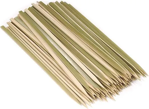 BambooMN Flat Sticks Bamboo Kebab Food Drink Skewers - 10" - 100pcs