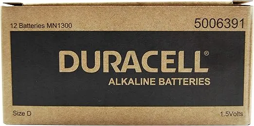 Duracell CopperTop Alkaline Batteries with Duralock Power Preserve Technology D 12/Box (MN1300)