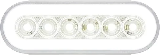 Optronics BUL111CBP Clear 6' Oval Sealed LED Back-Up Light, Glolight, Dot, White