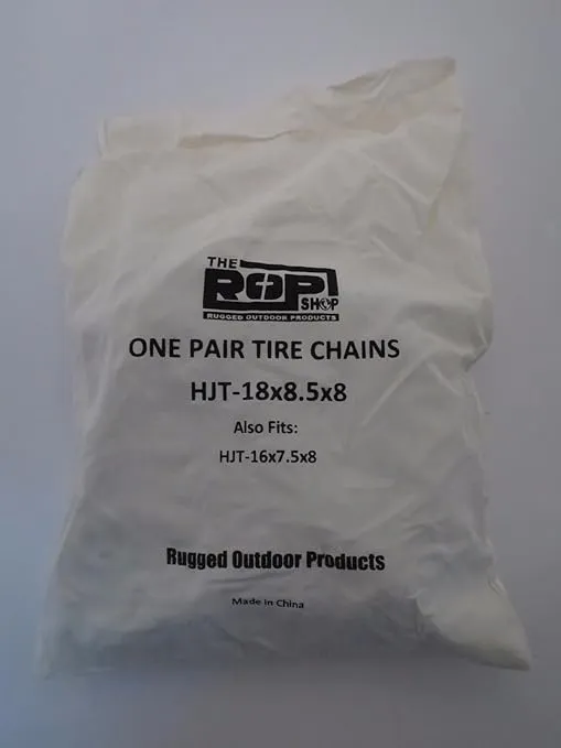 The ROP Shop New Pair 2 Link TIRE Chains 18x8.50x8 for Garden Tractors/Riders/Snowblower