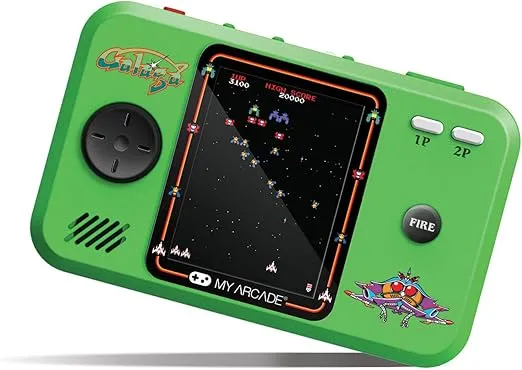 My Arcade Galaga/Galaxian Pocket Player Pro: Portable Video Game Console with 2 Games, Gifts, 2.75" Color Display, Ergonomic Design